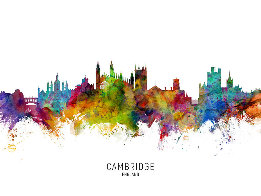 Cambridge England Skyline #11 Digital Art by Michael Tompsett