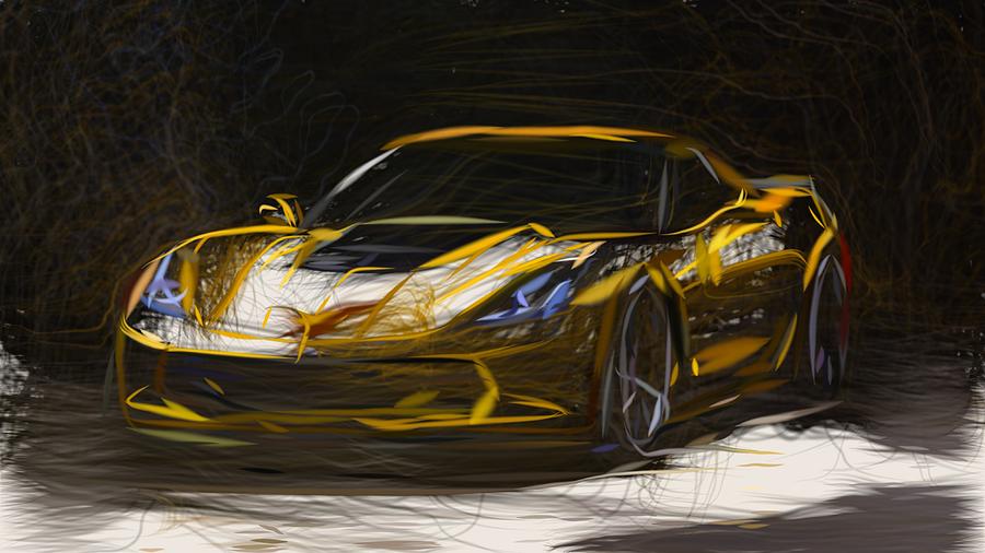 Chevrolet Corvette Z06 Drawing #12 Digital Art by CarsToon Concept