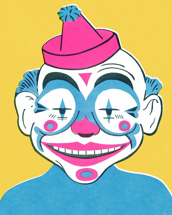 Vintage Drawing - Clown #11 by CSA Images