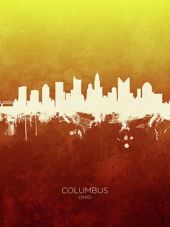 Columbus Ohio Skyline #11 Digital Art by Michael Tompsett