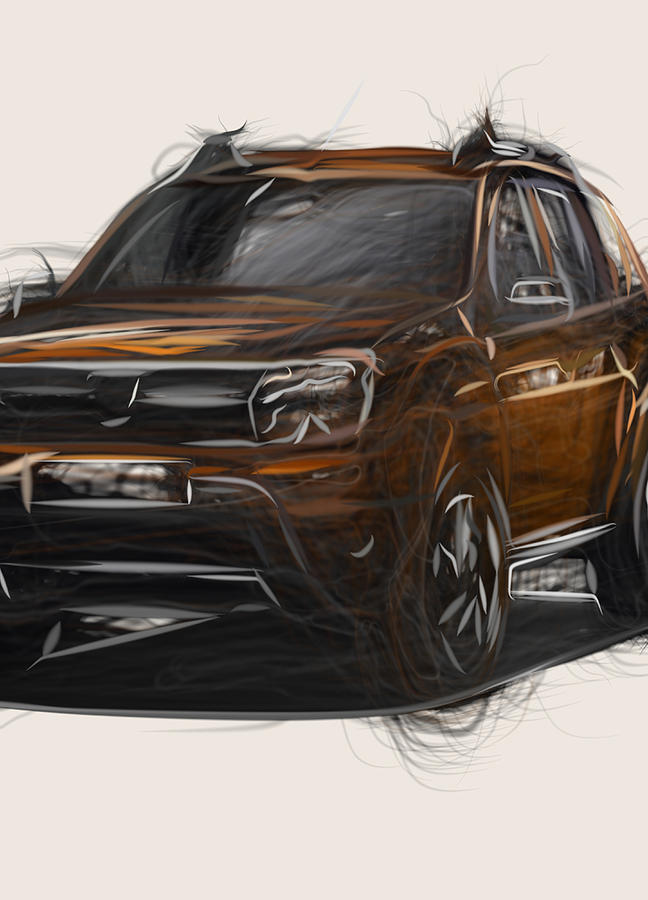 Dacia Duster Suv Drawing Digital Art by CarsToon Concept