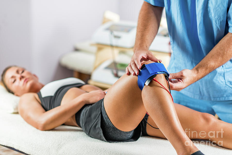 Physical Therapy With Tens Machine #28 by Microgen Images/science Photo  Library