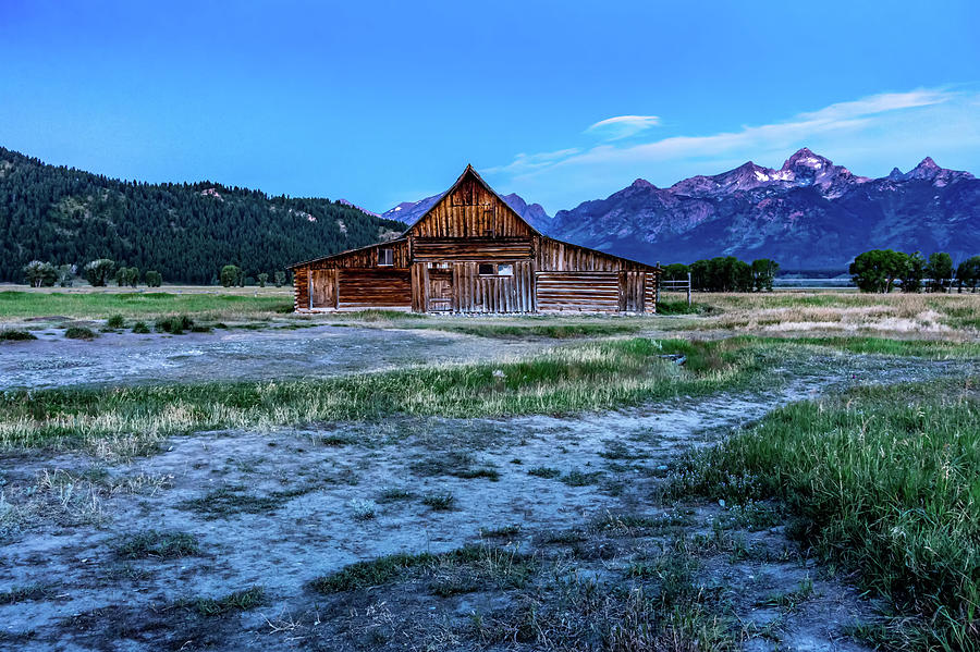 Grand Teton scenic view with abandoned barn on Mormon Row #11 Photograph by Alex Grichenko