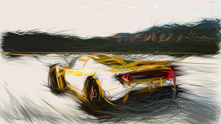 Hennessey Venom GT Draw #11 Digital Art by CarsToon Concept