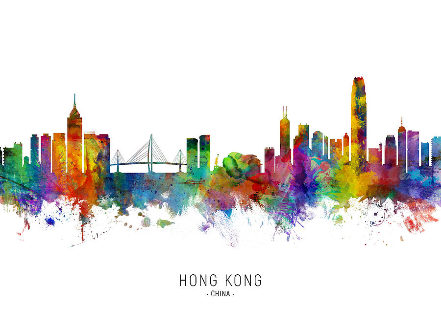 Hong Kong Skyline #11 Digital Art by Michael Tompsett