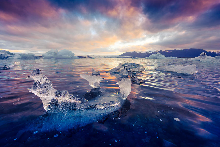 Nature Photograph - Icebergs In Jokulsarlon Glacial Lagoon #11 by Ivan Kmit