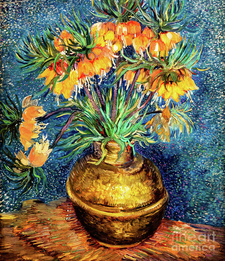 Imperial Fritillaries in a Copper Vase by Van Gogh Painting by Vincent Van Gogh