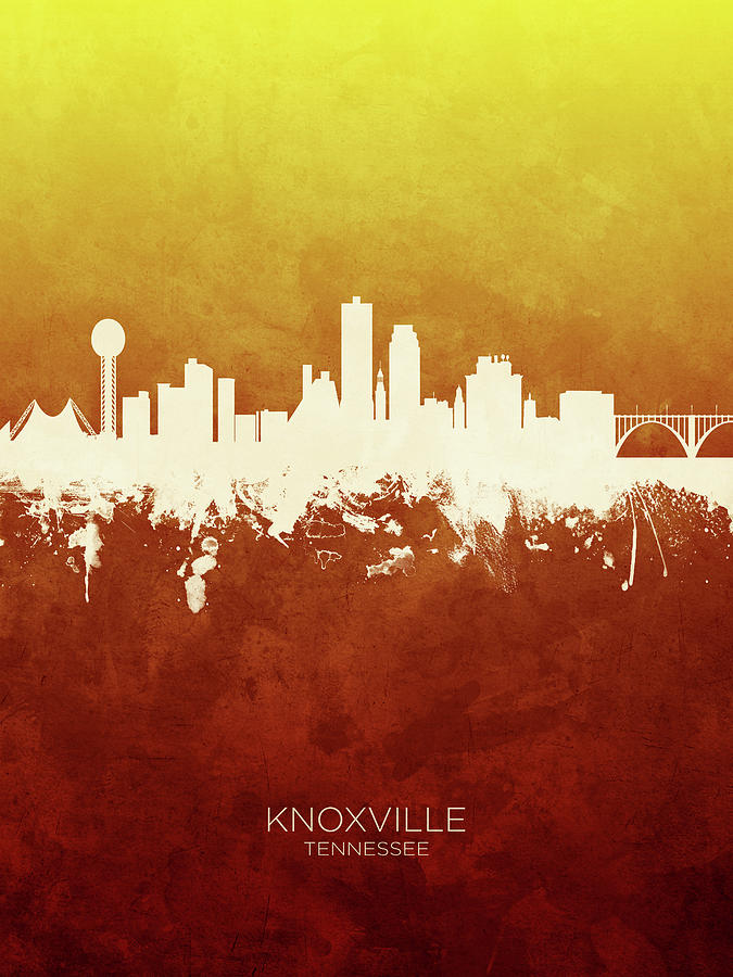 Knoxville Digital Art - Knoxville Tennessee Skyline #11 by Michael Tompsett