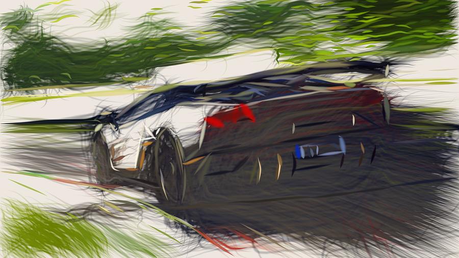 Lamborghini Aventador SVJ Drawing #12 Digital Art by CarsToon Concept