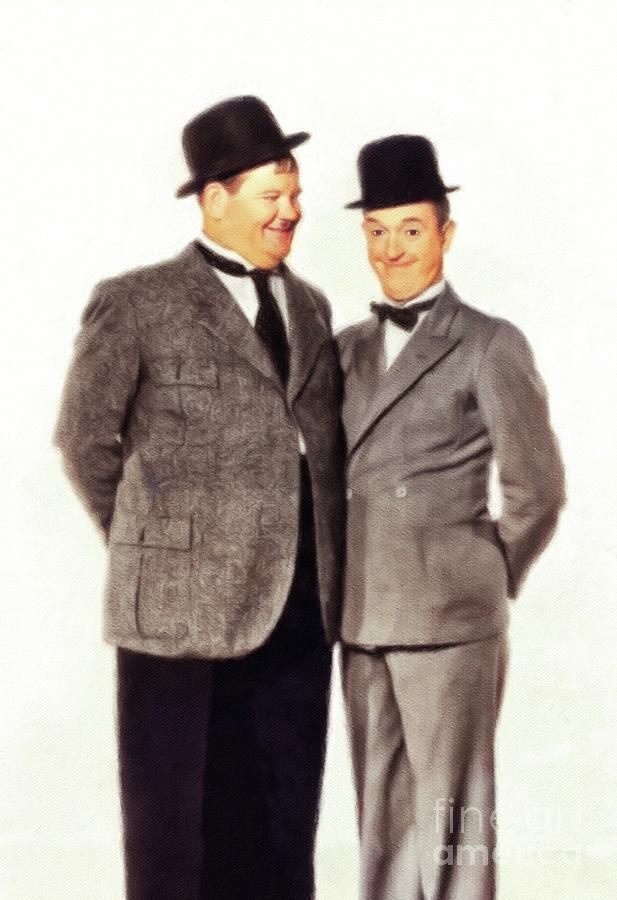 Laurel And Hardy, Hollywood Legends Painting