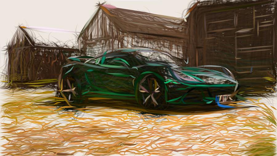 Lotus Exige S Draw #12 Digital Art by CarsToon Concept
