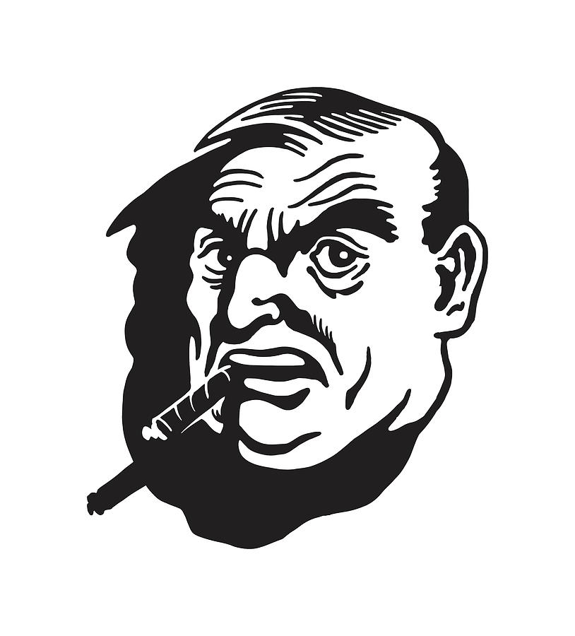 Man Smoking A Cigar Drawing By Csa Images Pixels