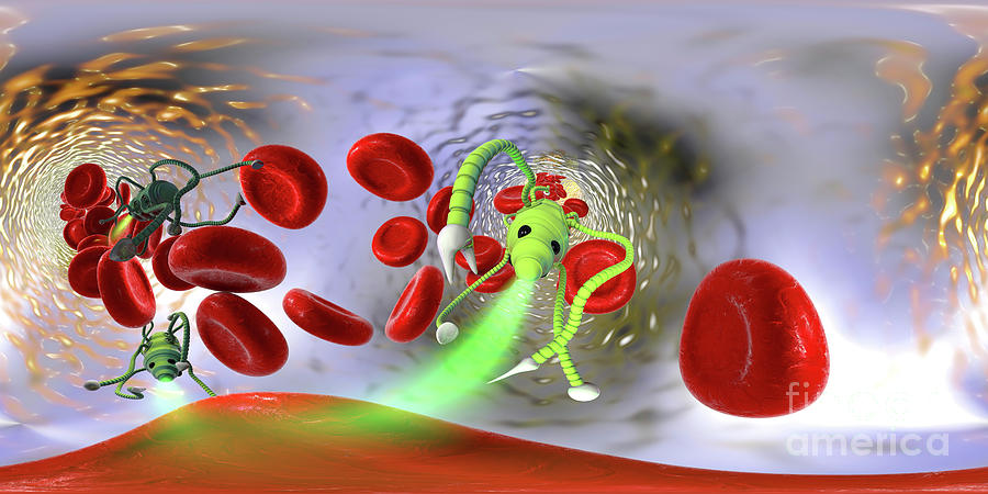 3 Dimensional Photograph - Medical Nanorobot #11 by Kateryna Kon/science Photo Library