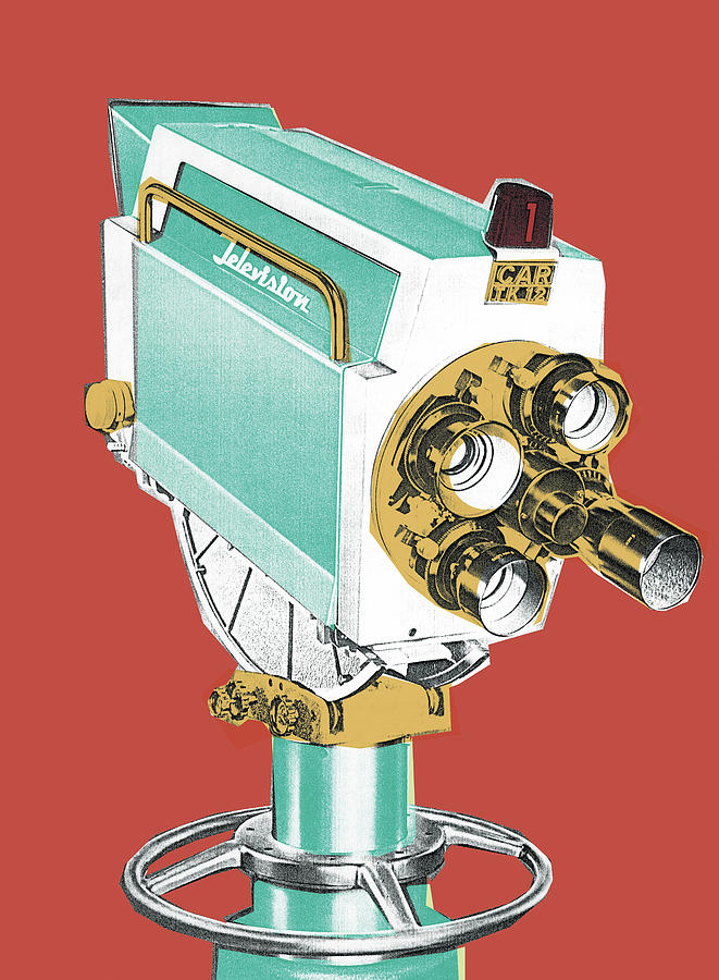 Vintage Drawing - Movie Camera #11 by CSA Images