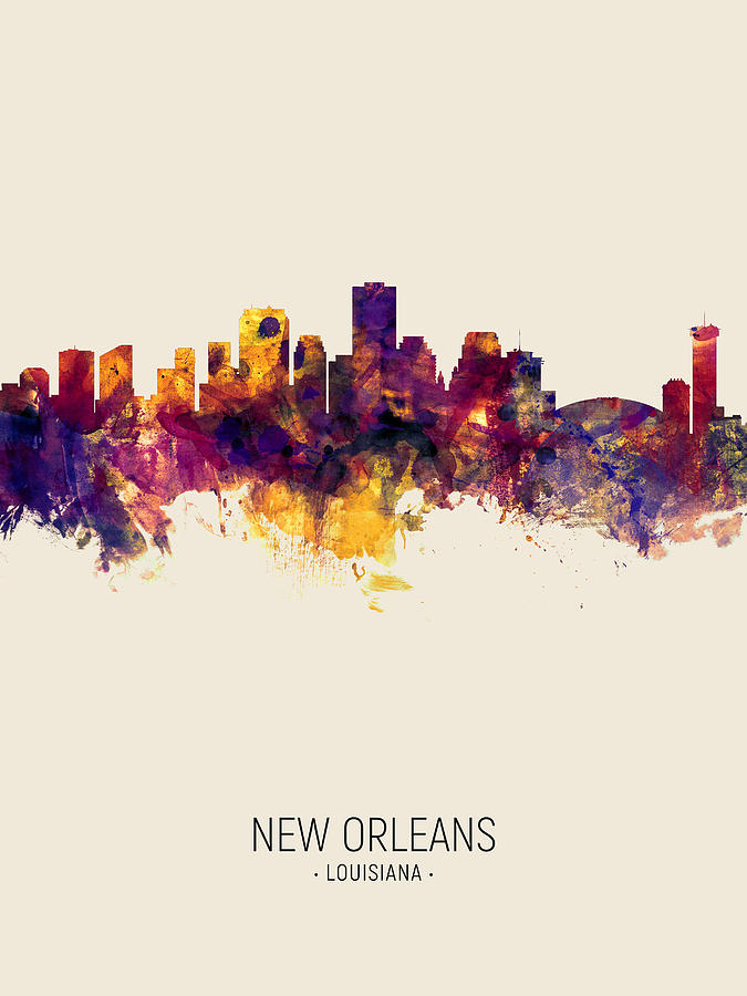 New Orleans Louisiana Skyline #11 Digital Art by Michael Tompsett