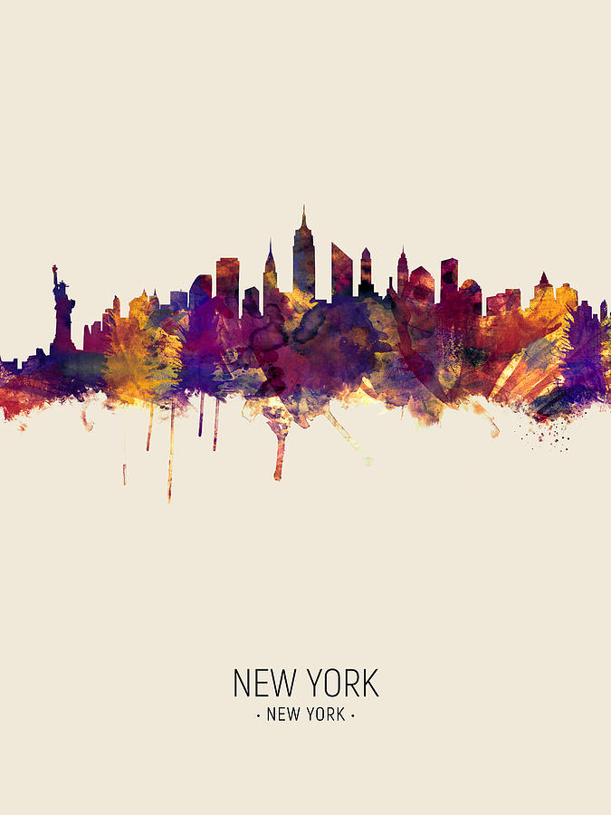 New York City Skyline #11 Digital Art by Michael Tompsett