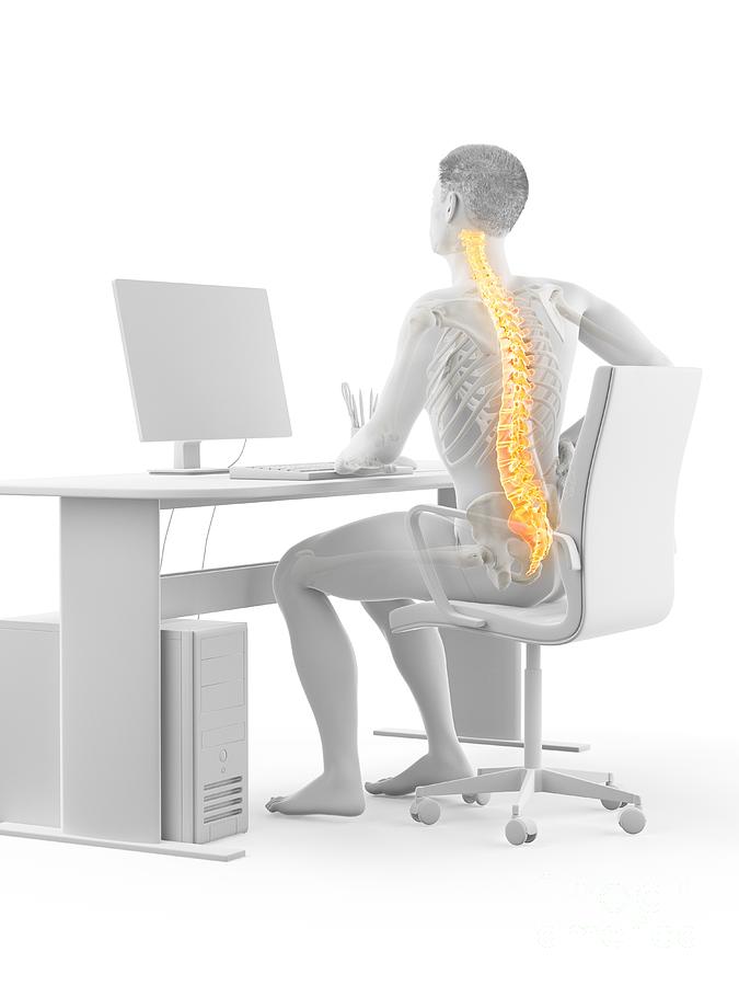 Office Worker With Back Pain Photograph by Sebastian Kaulitzki/science ...