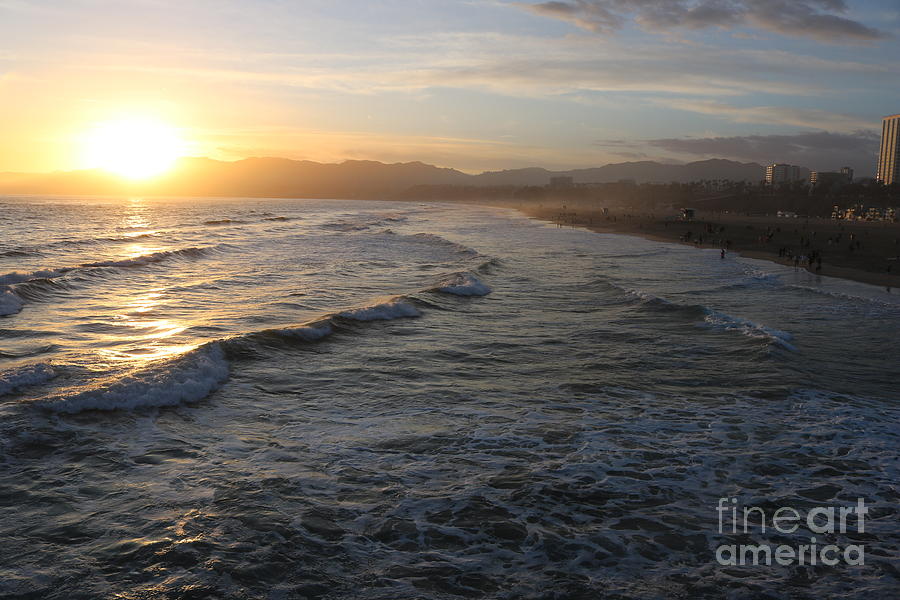 Pacific Sunset , Santa Monica, California #11 Photograph by John Shiron