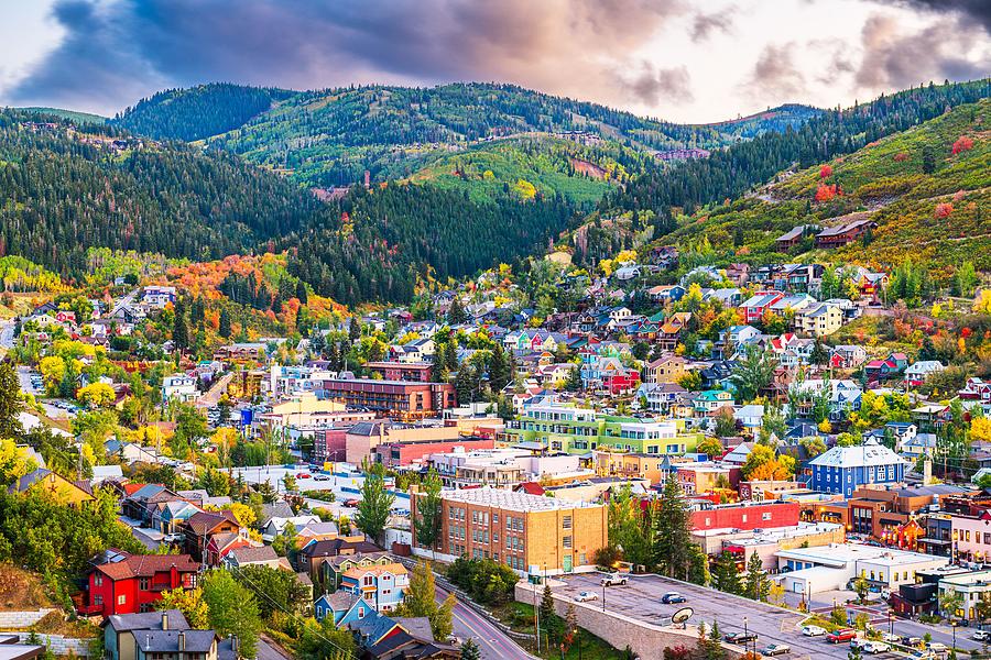 Fall Photograph - Park City, Utah, Usa Downtown In Autumn #11 by Sean Pavone