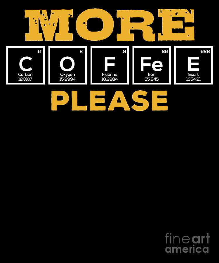 Periodic Table of Coffee Caffein Espresso Gift Digital Art ...