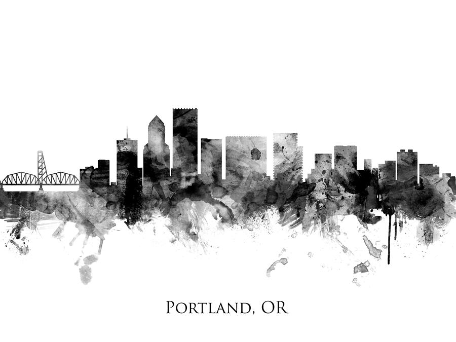 Portland Oregon Skyline #11 Digital Art by Michael Tompsett