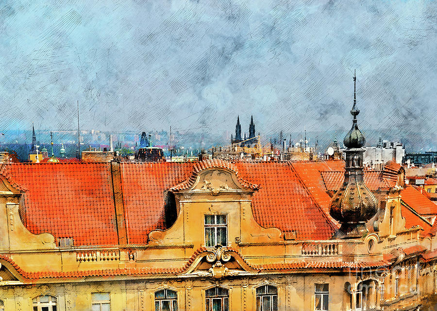 Praha city art #11 Digital Art by Justyna Jaszke JBJart
