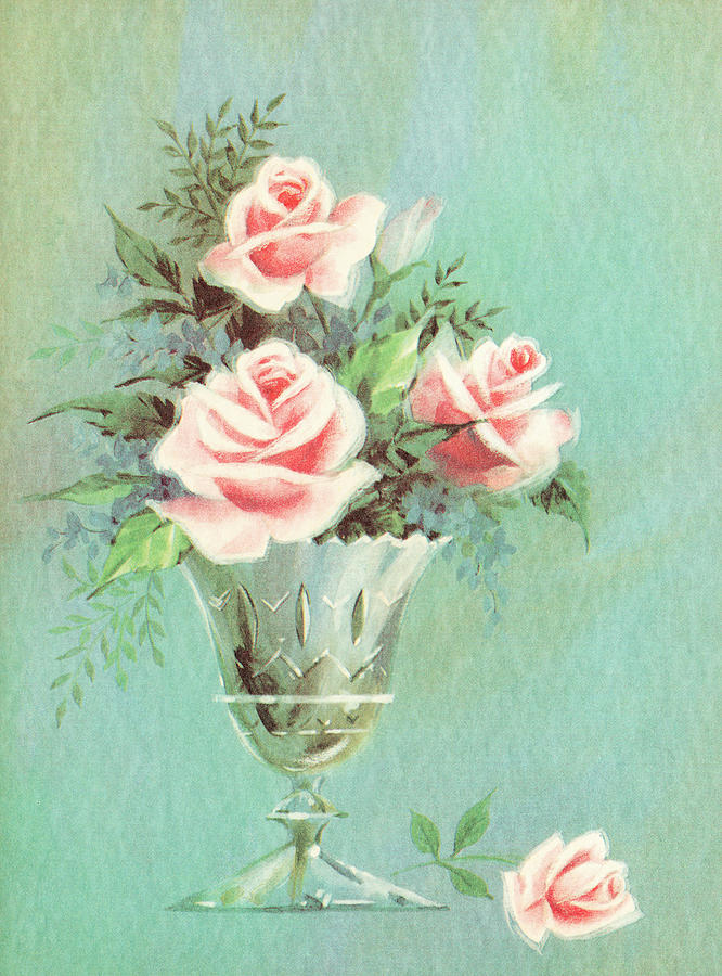 Vintage Drawing - Roses #11 by CSA Images