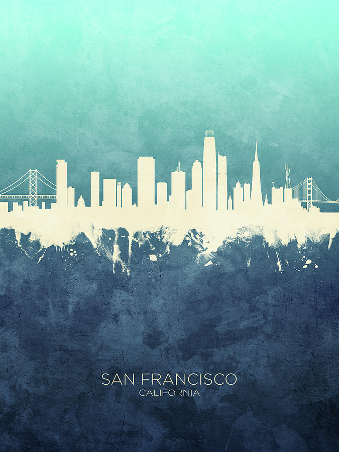 San Francisco California Skyline #9 Digital Art by Michael Tompsett