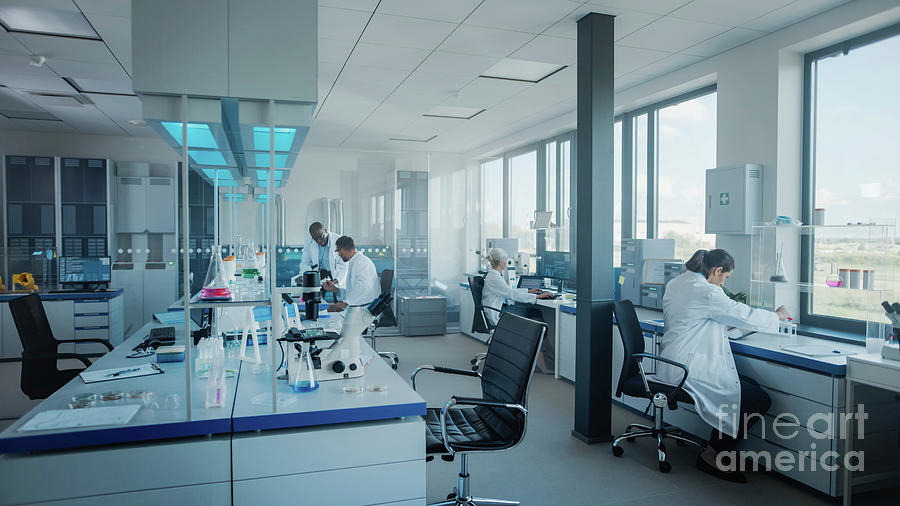 Scientists Working In A Laboratory Photograph by Gorodenkoff ...