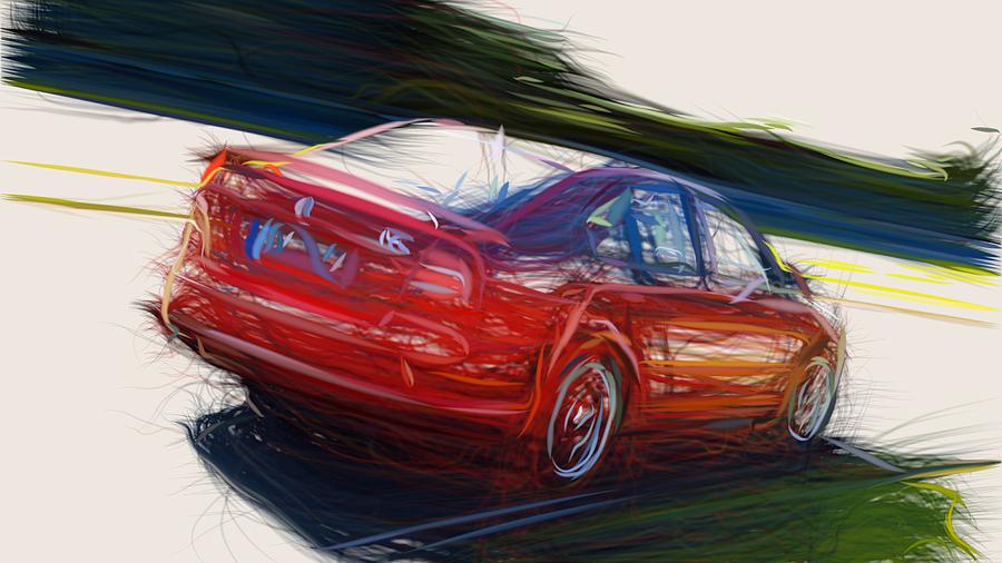 Skoda Octavia RS Draw #11 Digital Art by CarsToon Concept