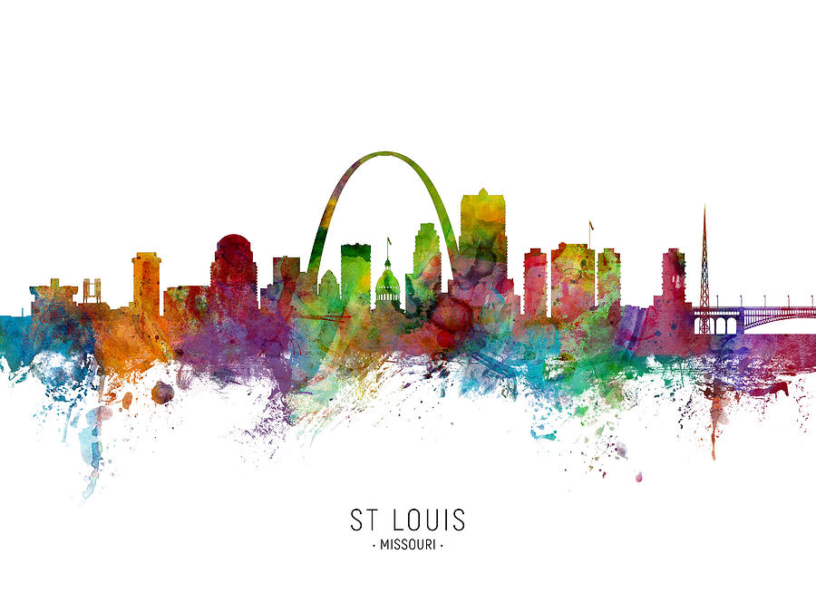 St Louis Missouri Skyline #11 Digital Art by Michael Tompsett