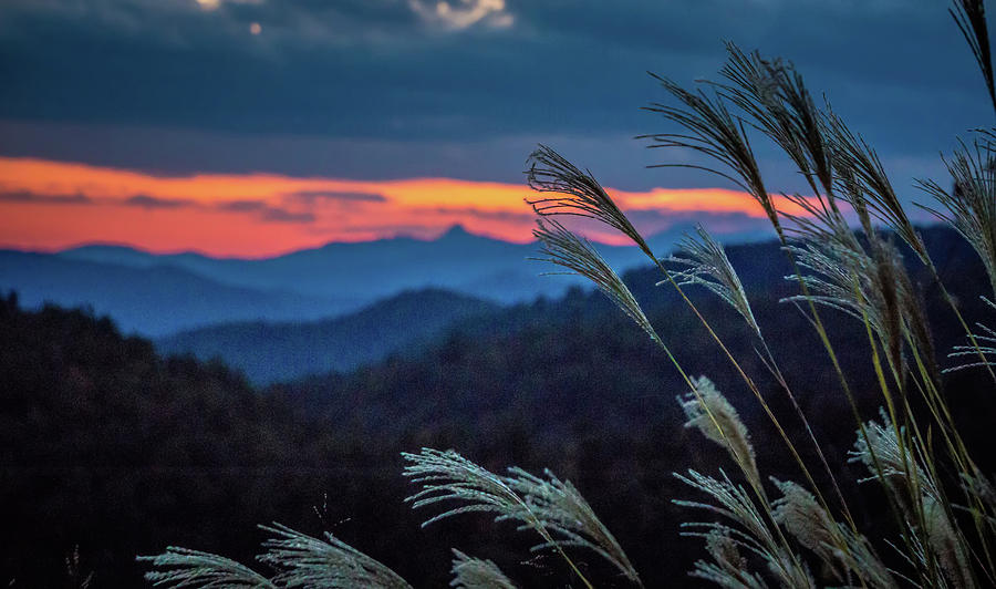 Sunset Over Peaks On Blue Ridge Mountains Layers Range #11 Photograph by Alex Grichenko