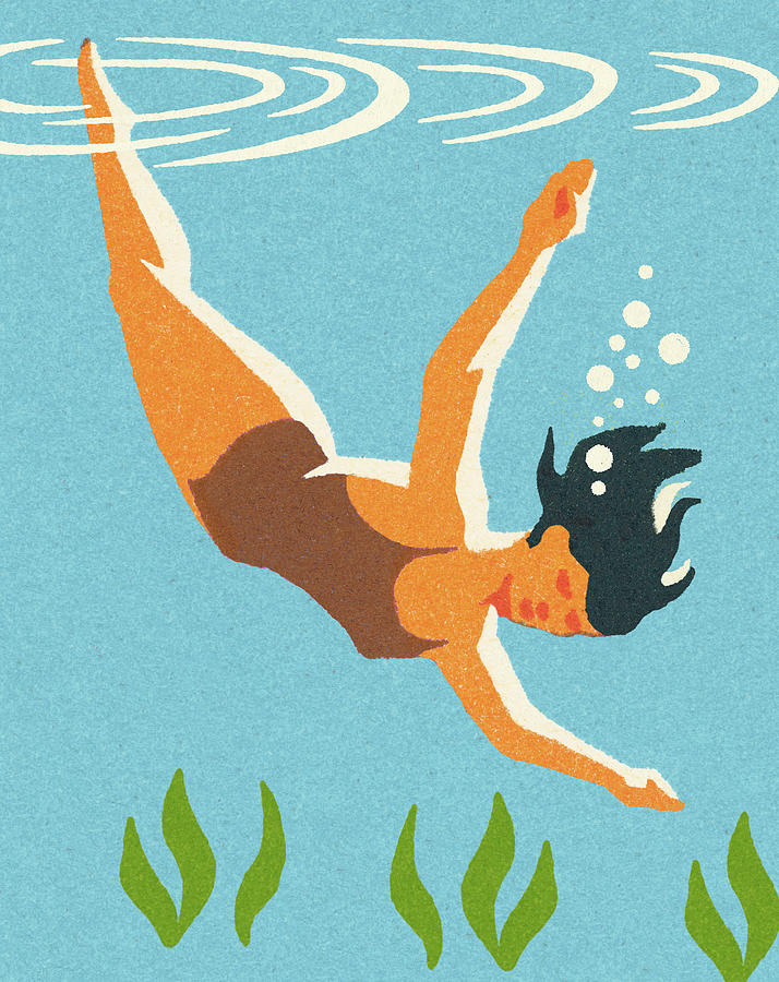 Swimmer #11 Drawing by CSA Images Swimmer #11 Drawing by CSA Images