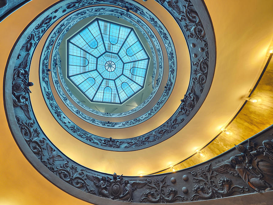 Abstract Photograph - The Bramante Staircase Is A Double #11 by Daniel Chetroni