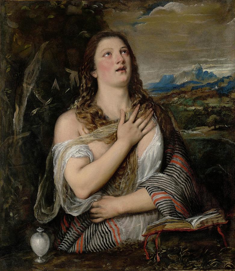 Vase Painting - The Penitent Magdalene by Titian
