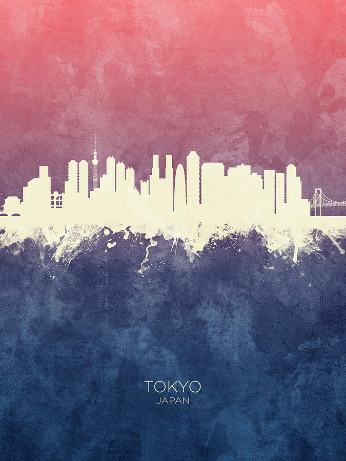 Tokyo Skyline Digital Art - Tokyo Japan Skyline #11 by Michael Tompsett