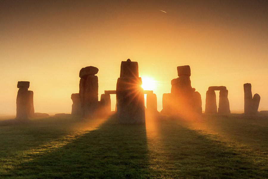 United Kingdom, England, Wiltshire, Great Britain, British Isles, Stonehenge, Stonehenge Stone Circle At Sunrise #11 Digital Art by Maurizio Rellini