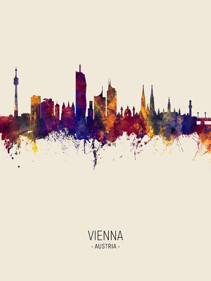 Vienna Austria Skyline #11 Digital Art by Michael Tompsett