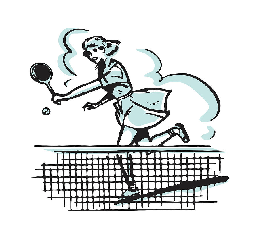Sports Drawing - Woman Playing Tennis #11 by CSA Images