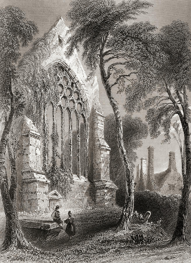 19th Drawing - Youghal Abbey, County Cork, Ireland. Residence Of Sir Walter Raleigh by Ken Welsh 19th Drawing - Youghal Abbey, County Cork, Ireland. Residence Of Sir Walter Raleigh by Ken Welsh