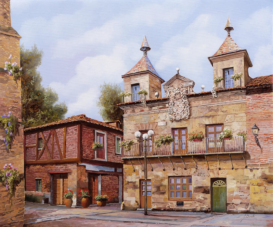 Architecture Painting - 1130-valderas-spain by Guido Borelli
