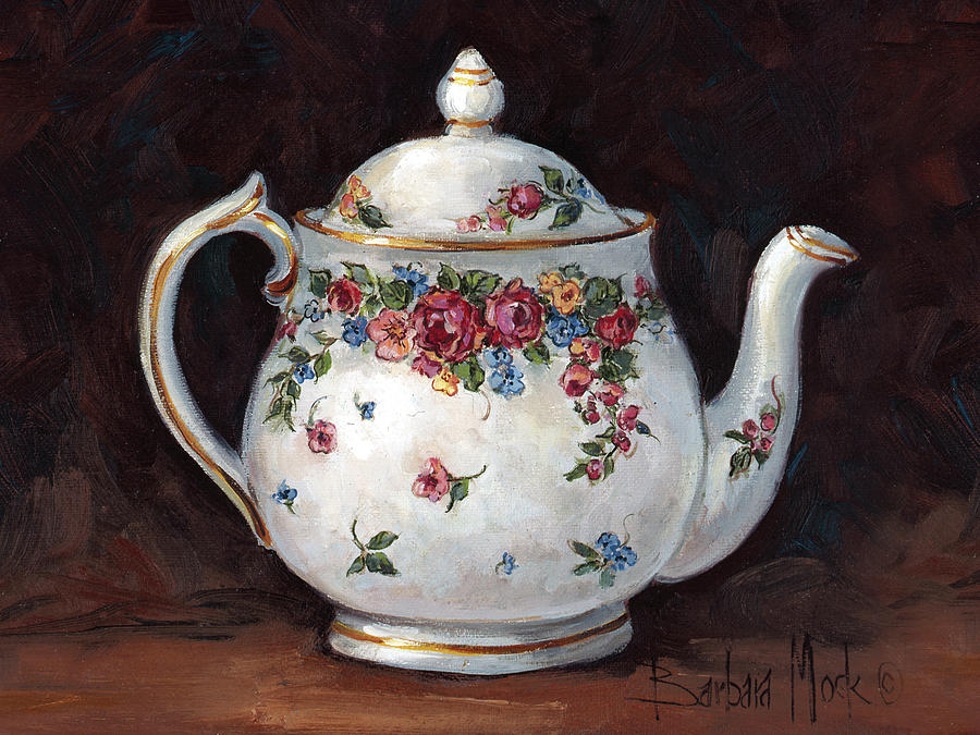 Tea Painting - 1138 Mixed Blossom Teapot by Barbara Mock
