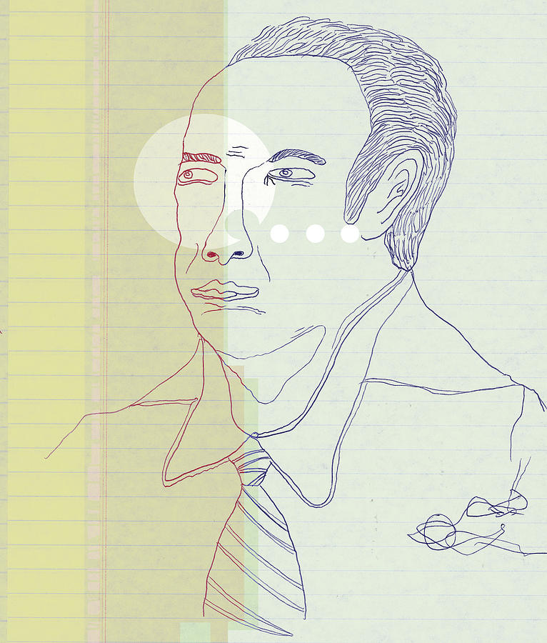 Vintage Drawing - Portrait of a Man #115 by CSA Images