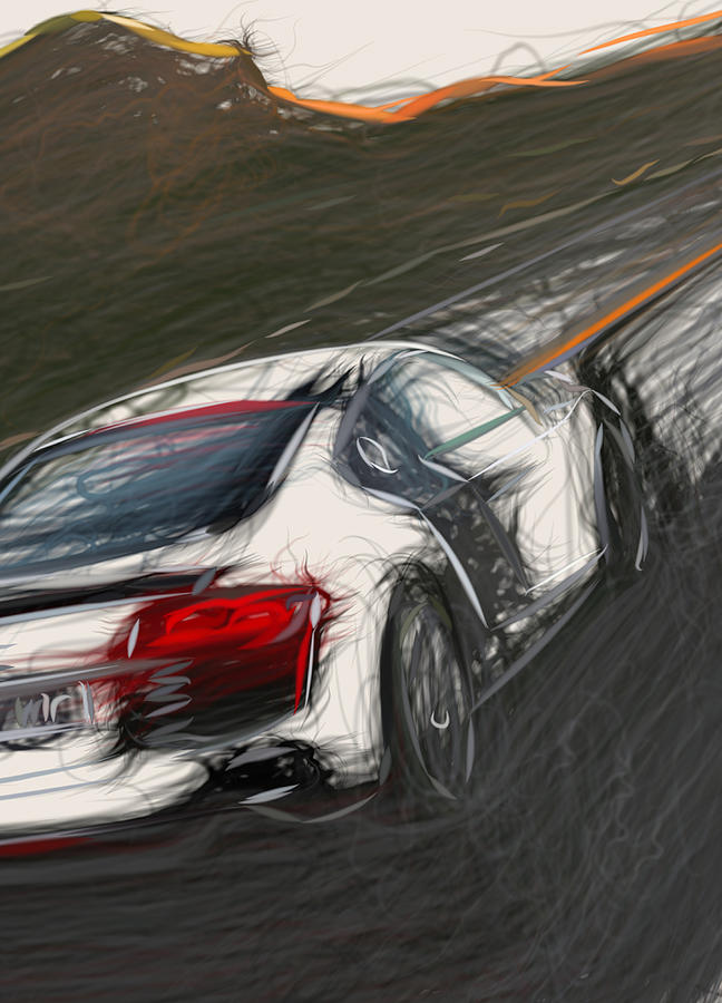 Audi R8 Drawing #118 Digital Art by CarsToon Concept