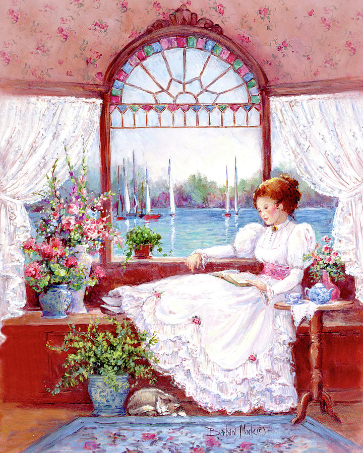 Tea Painting - 1183 Lady In The Window by Barbara Mock
