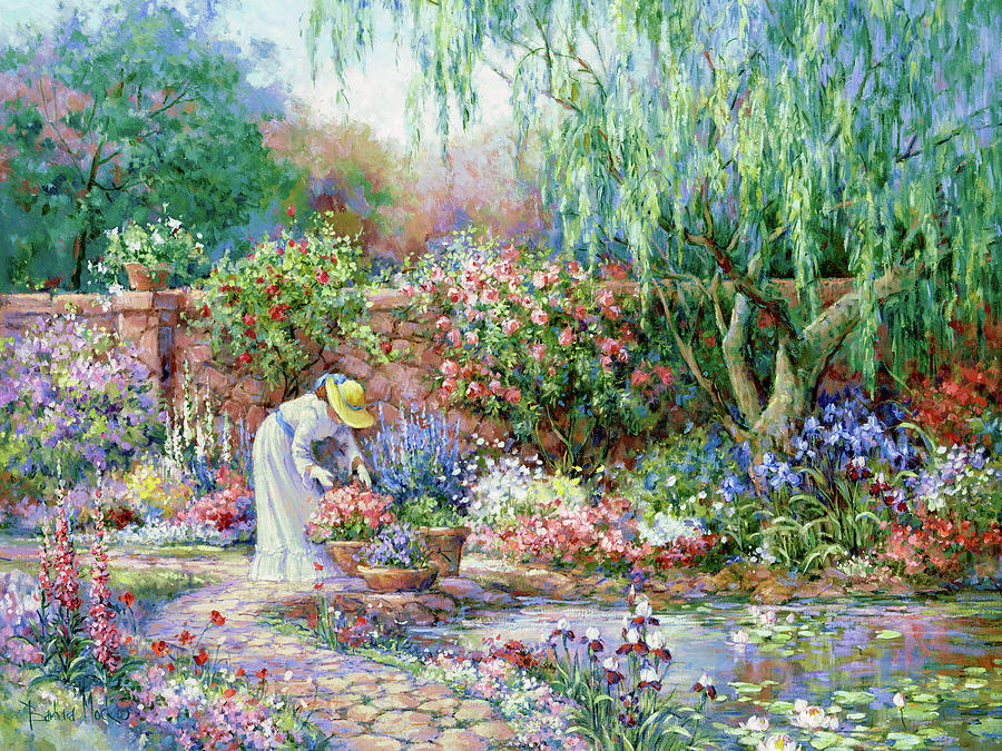 Garden Painting - 1187 Her Garden by Barbara Mock