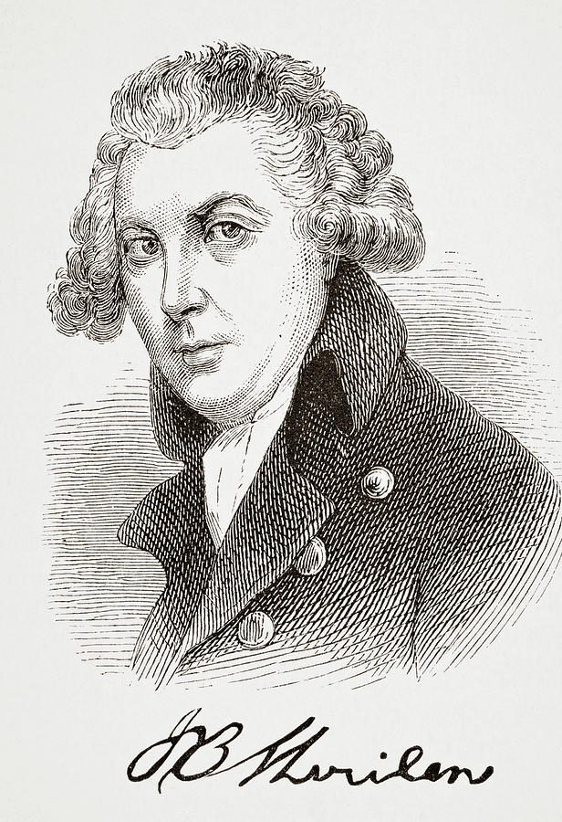 Politician Drawing - Richard Brinsley Sheridan, 1751- 1816.  Anglo-Irish dramatist and politician. by Ken Welsh