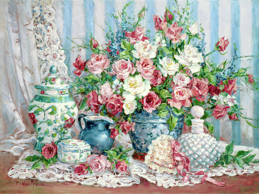Tea Painting - 1195 Roses And Romance by Barbara Mock