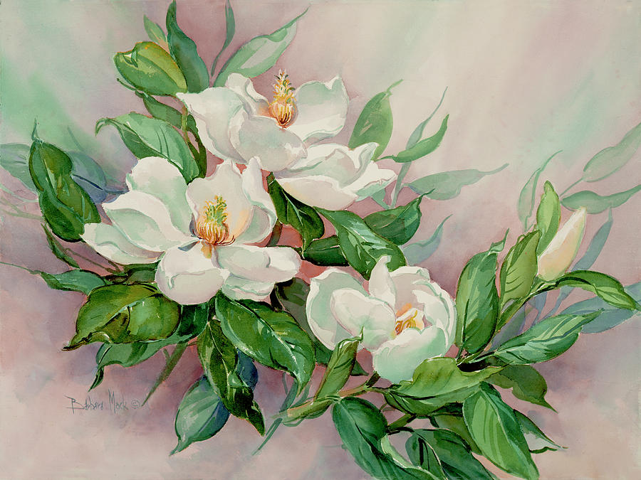 Magnolia Movie Painting - 1198 Magnolia Blossoms by Barbara Mock