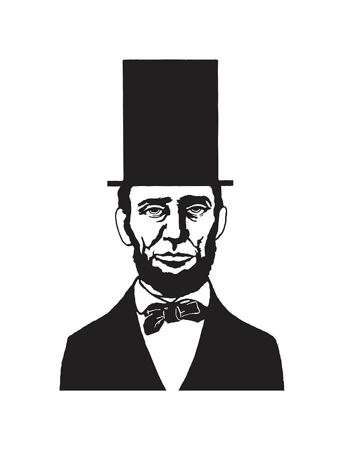Black And White Drawing - Abraham Lincoln #12 by CSA Images